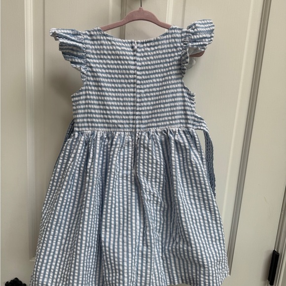 Bonnie Jean Girls Size 4 Blue & White Striped Flutter Sleeve Short Sleeve Dress - Picture 6 of 6